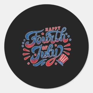 Happy Independence Day 4th Of July Kids Toddler  Classic Round Sticker