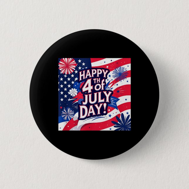 Happy independence day 6 cm round badge (Front)