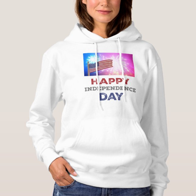 Happy Independence Day Fireworks Hoodie (Front)