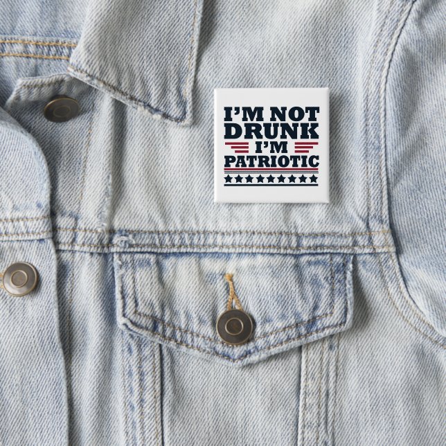 Happy independence day funny 4th of july 15 cm square badge (In Situ)