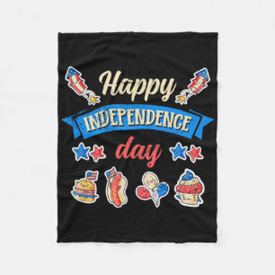 Happy Independence Day - Independence 4th Of July  Fleece Blanket