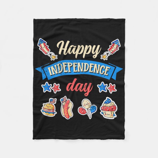 Happy Independence Day - Independence 4th Of July  Fleece Blanket (Front)