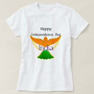 Happy Independence day India (flag on bird art) T-Shirt
