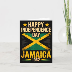 Happy independence day jamaica 1962 celebration card