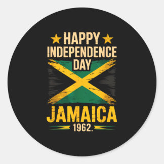 Happy independence day jamaica 1962 celebration  classic round sticker
