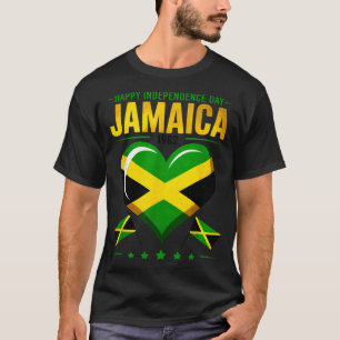 Happy Independence Day Jamaica 1962 Heart Flag T-Shirt