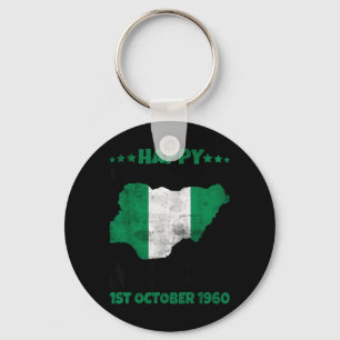 Happy Independence Day Nigeria 1960 Proud Nigerian Key Ring