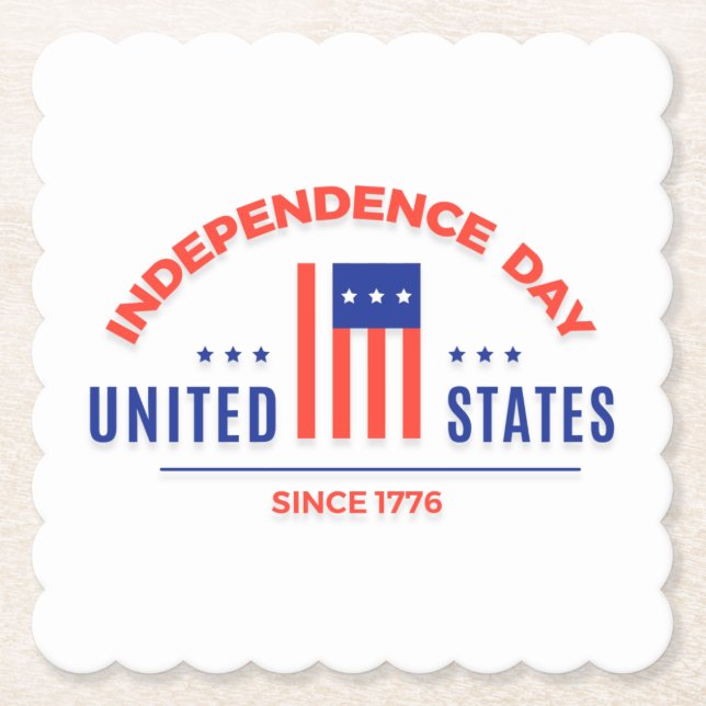 Happy Independence Day Paper Coaster (Front)