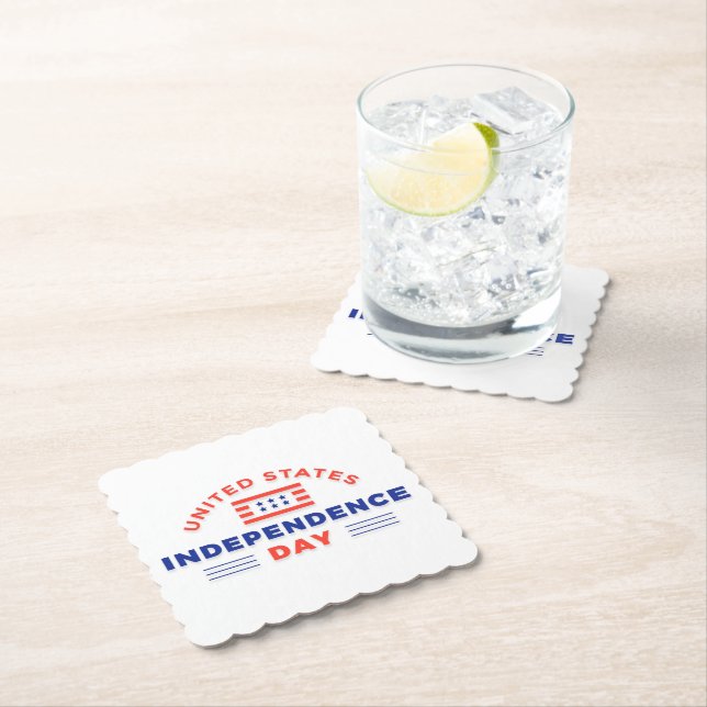Happy Independence Day Paper Coaster (Insitu)