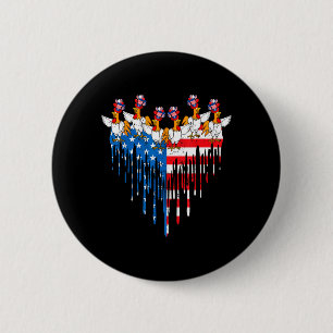 Happy Independence Day Pride American Flag 6 Cm Round Badge