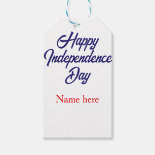 happy independence day red blue name american day gift tags