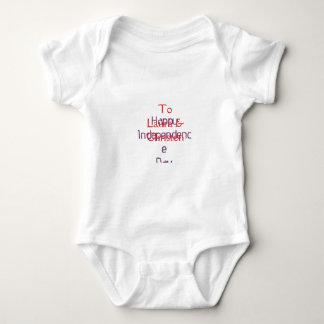 happy independence day red blue name date simple baby bodysuit