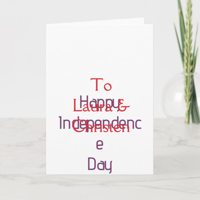 happy independence day red blue name date simple invitation (Front)