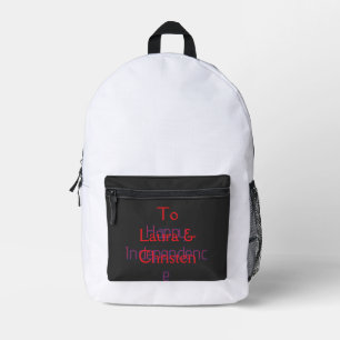 happy independence day red blue name date simple printed backpack