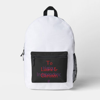 happy independence day red blue name date simple printed backpack