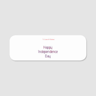 happy independence day red blue name date simple tag