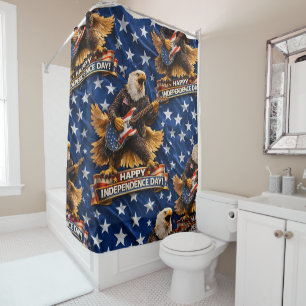 Happy Independence Day shower curtain description