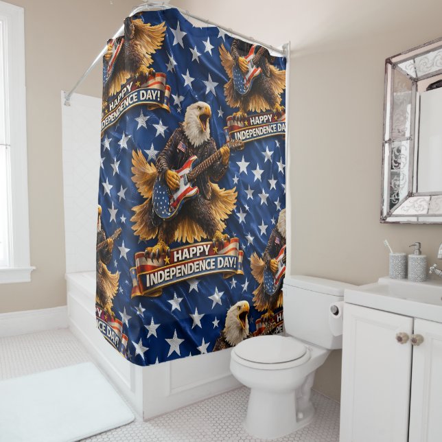 Happy Independence Day shower curtain description (In Situ)