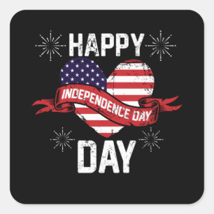 Happy Independence Day Square Sticker