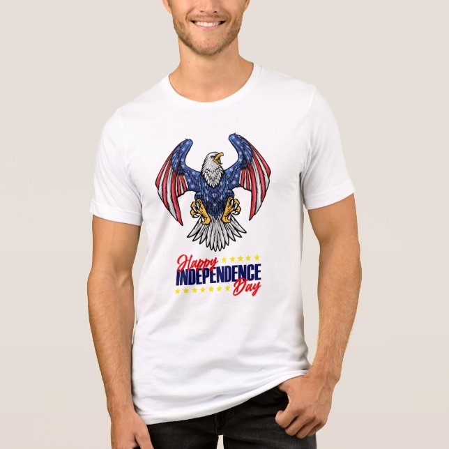 Happy Independence day with eagle Tri-Blend Shirt (Front)