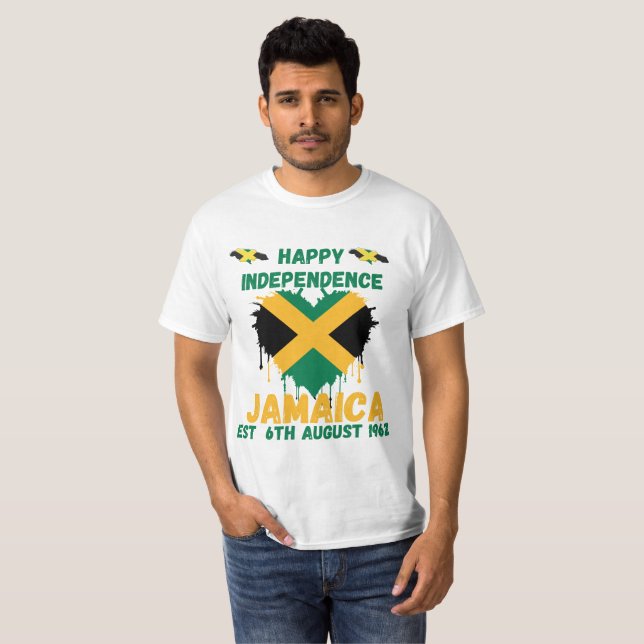 Happy Independence Jamaica Day Jamaican Flag 1962  T-Shirt (Front Full)