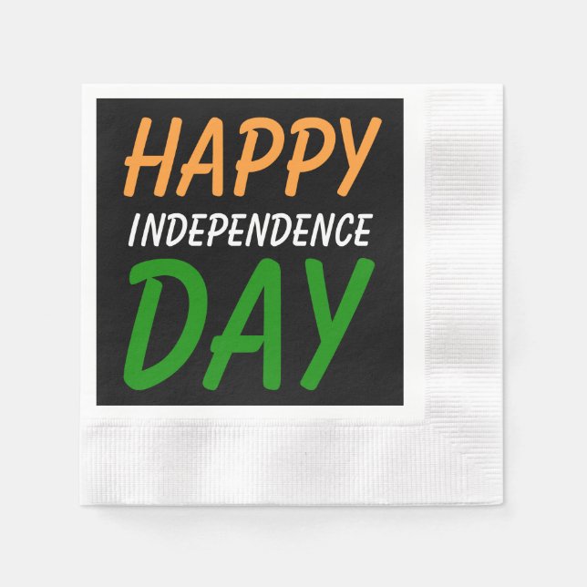 Happy Indian Independence Day India Flag Colours Napkin (Front)