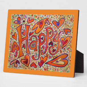 Happy Inspirational Word Painting Poem Plaque