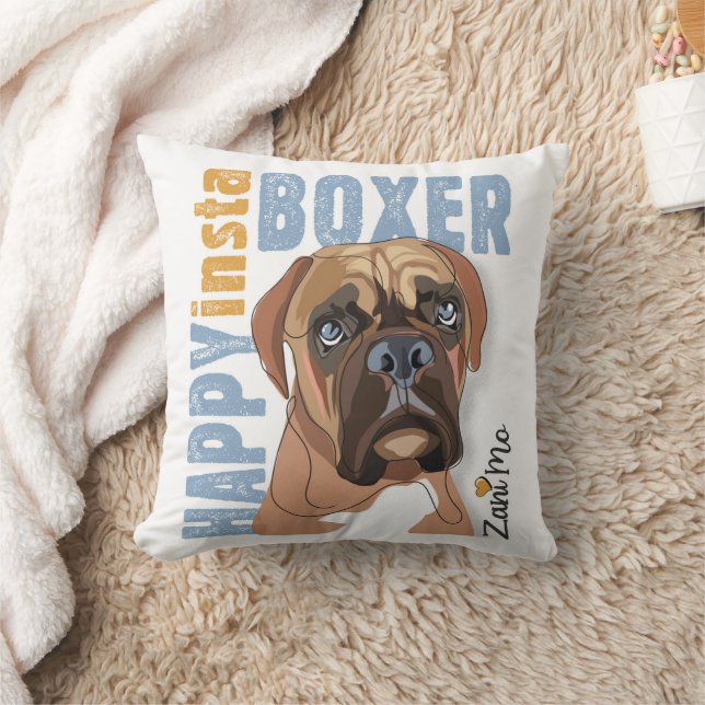 Happy Insta Boxer - Zani Mo Dog Cushion (Blanket)