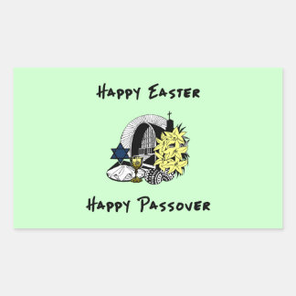 Happy Interfaith Easter and Passover Rectangular Sticker