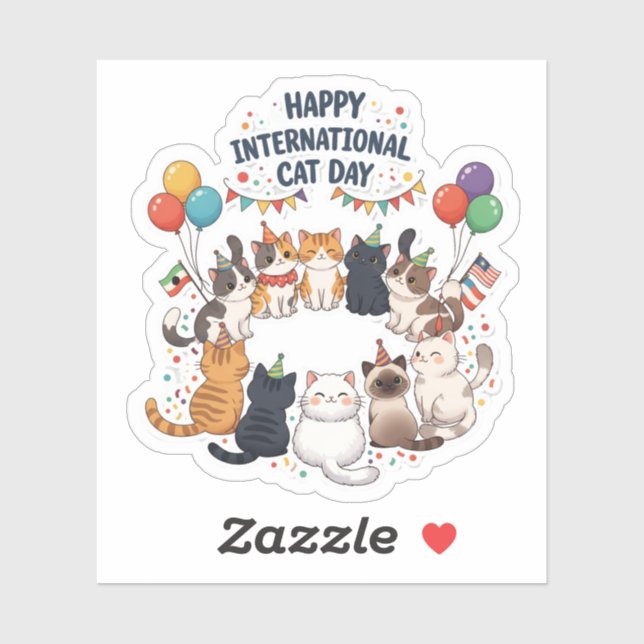 Happy International Cat Day – Cute Celebration (Sheet)