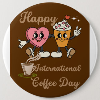 Happy International coffee day.. 6 Cm Round Badge