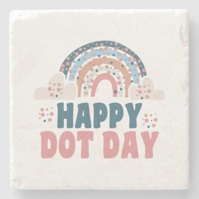 Happy International Dot Day 2022 Polka Dot Day Stone Coaster (Front)