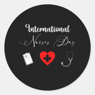 Happy International Nurses Day - 12 May 2021 Classic Round Sticker