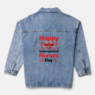happy international nurses day denim jacket