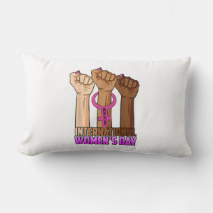 Happy International Women's Day Inspire Inclusion Lumbar Cushion
