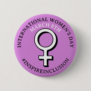 Happy International Women's Day March 8th Button