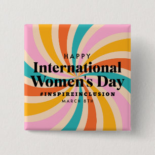 Happy International Women's Day   March 8th Button