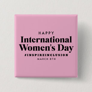 Happy International Women's Day   March 8th Button
