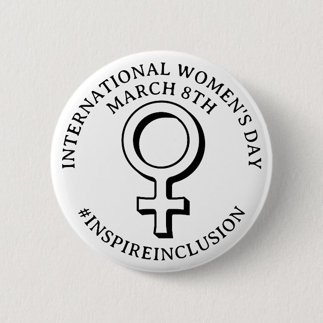 Happy International Women's Day | March 8th Button (Front)
