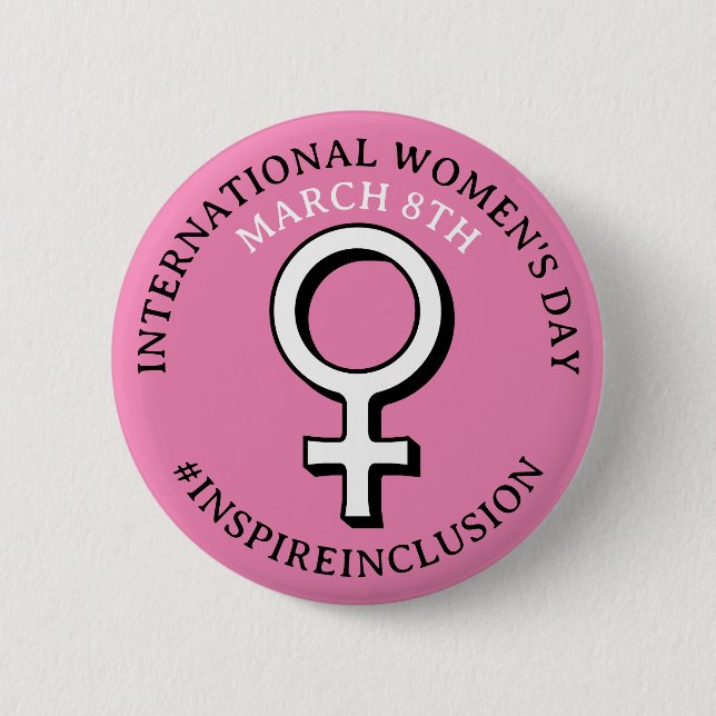 Happy International Women's Day | March 8th Button (Front)