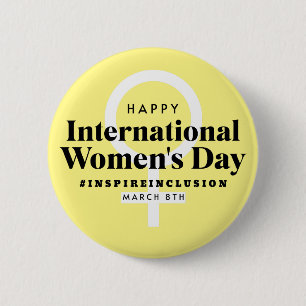 Happy International Women's Day   March 8th Button