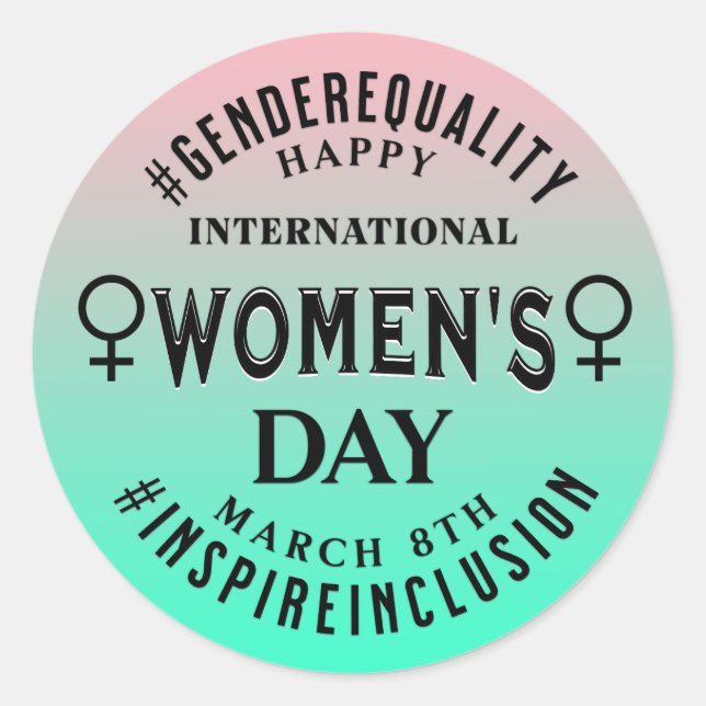 Happy International Women's Day | March 8th Classic Round Sticker (Front)