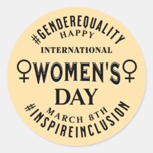 Happy International Women's Day March 8th Classic Round Sticker