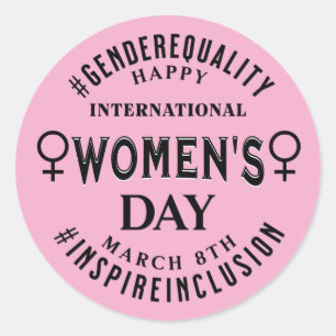 Happy International Women's Day March 8th Classic Round Sticker