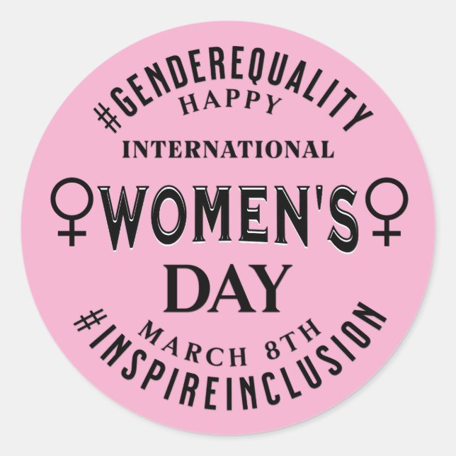 Happy International Women's Day | March 8th Classic Round Sticker (Front)