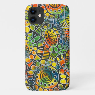 Happy iPhone Acrylic Hand Painted Circles Modern Case-Mate iPhone Case