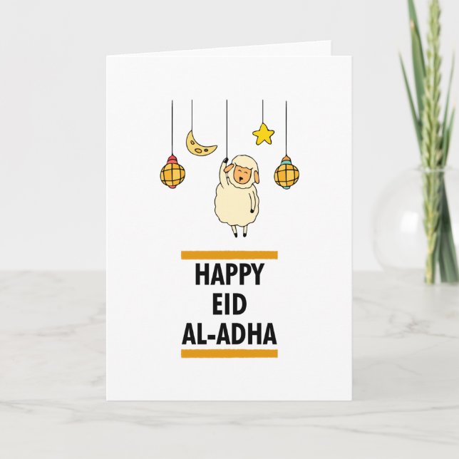 Happy Islamic Eid Al-Adha Mubarak Card (Front)