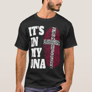 Happy It's In My DNA Danish Denmark Flag T-Shirt