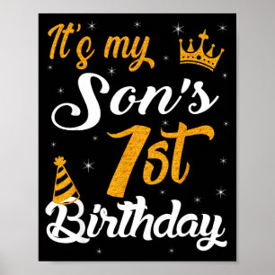 Happy Its My Sons 1st Birthday 2024 1 Year Old Poster