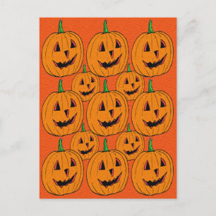 Happy Jack o Lantern Cartoon Pattern Postcard